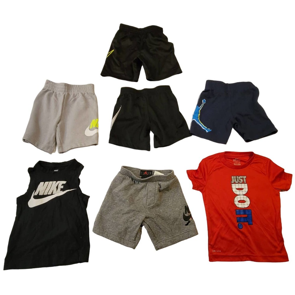 Nike Toddler Boys Bundle of 2 Tops 5 Shorts 4T